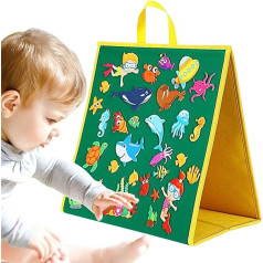 Wisylizv Felt Story Board for Kids, Felt Board, Story Sets, Preschool and Family Education with Handle for Farm Animal Teaching Supplies