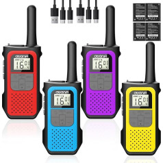 AWANFI Walkie Talkie Rechargeable Pack of 4