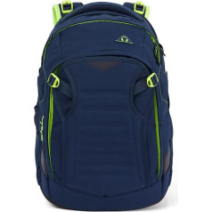 Satch Match Ergonomic School Backpack - Expandable to 35 Litres - Extra Front Pocket Satch Match Backpack Toxic Yellow, Dark Blue Neon Yellow