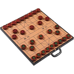 Strategy Board Games for 2 Players Made of Rosewood, Chinese Chess Game, Xiangqi Puzzle Games, Travel Games with Foldable Chess Board for Teenagers, Adults and Families (Size: 5.8 cm/2.3 inches)