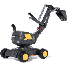 Rolly Toys rollyDigger Volvo EW160 Spielzeugbagger (für Kinder von 3-5 Jahre, Kunststoffbagger, Farbe grau/gelb) 421152, 102 x 43 x 74 cm