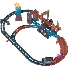Fisher-Price HMC28 Thomas & Friends Toy Train Set with Motorised Thomas Train and Tipping Bridge, 2.5 Metre Rails, Crystal Cave Adventure Set, Toy for Children from 3 Years