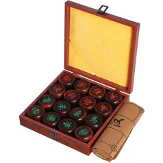Strategy Board Games, Chinese Chess Game for 2 Players, Rosewood, Xiangqi, Puzzle Games, Travel Games with Gift Box and Leather Chessboard (Size: 4.8 cm/1.9 inches)