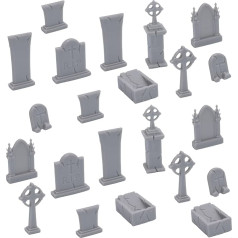 28 mm Scale Cemetery Gravestone Terrain Fantasy Tabletop Gaming Landscape Cemetery Figures