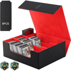 SUJOSAJU Sammelkarten-Aufbewahrungsbox für 1750+ Karten Kapazität, PU-Leder, Kartenaufbewahrung, Magnetverschluss, Karten-Organizer-Box für TCG CCG Sportkarten
