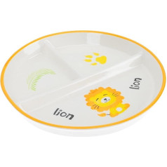 Yardwe Dinner Plate Split Dinner Plate Ceramic Dessert Salad Plate Table Control Plate 3 Compartment Food Serving Bowl Plate for Kitchen Yellow Baby Plate