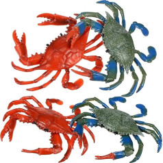 Gadpiparty Pack of 4 Artificial Realistic Crab Toy, Sea Animal Model Toys, Sea Life Animals, Figure Collection, Bath Toy, Sea Creature, Educational Learning Toy