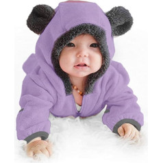 DondPO Walkoverall Baby, Newborn with Hood Baby Clothing Bodysuits Print Cotton Winter Baby Romper One Piece Romper Long Sleeve Warm Unisex Winter Overall Walkoverall