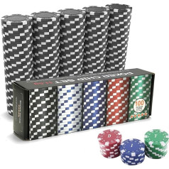 100 Black Poker Chips Casino Poker Chips Set 11.5g Plastic Blank Game Chips for Poker, Card Games, Texas, Holdem, Blackjack Gambling (with Gift Box)