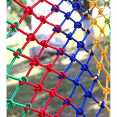 ININOSNP Kletternetz Klettern Frachtnetz Outdoor Indoor Kletternetz Buntes Seilleiternetz for Balkongeländer(2 * 4m)