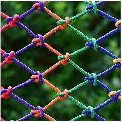 ININOSNP Outdoor-Kletternetze, tragbare Kletterfrachtnetze, farbige Netze zur Absturzsicherung in Schulen, Treppen(2 * 5m(6.6 * 15.15ft))
