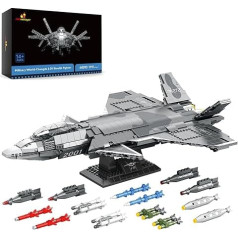 JMBricklayer Aeroplane J-20 Fighter Jet Building Blocks Set 60010, Modern Military Stealth Fighter Aviation Model Plane Construction Kit, Ideal Birthday Gift for Adults and Children from 8 Years