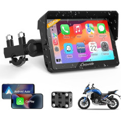Carpuride W502 Pro Motorcycle GPS Wireless Portable Carplay/Android Car Waterproof Car Stereo, 5 Inch IPS Touch Screen with Dual Bluetooth, Navigation/Siri/G00gle Assistant for Motorbike