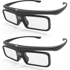 AWOL VISION DLP Link 3D Glasses Rechargeable Active Shutter Glasses Compatible with AWOL VISION LTV-2500, LTV-3500, Vanish TV and Other DLP-Link 3D Projectors (Pack of 2)