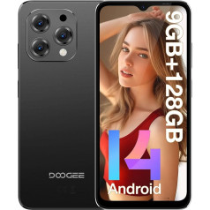 DOOGEE N55 (9GB + 128GB) Mobile Phone Without Contract Android 14 Octa Core 6.56 Inch HD+ IPS Display 90Hz Smartphone Without Contract 5150 mAh Battery, 13MP + 8MP Camera, Dual 4G LTE + 5G Wi Fi