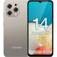 DOOGEE N55 Android 14 Smartphone Without Contract (9GB + 128GB) 6.56 Inch HD+ IPS Display Octa Core Mobile Phone Without Contract, 5150mAh, 13MP + 8MP, Dual SIM 4G Mobile Phone Cheap, 5G Wi-Fi