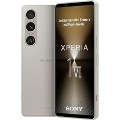 Sony Xperia 1 VI - 6.5 Inch 19.5:9 FHD+ HDR OLED 120Hz, Triple Lens with Innovative Sensor & ZEISS, 3.5 mm Audio, IP65/68, Platinum Silver, with Back Cover