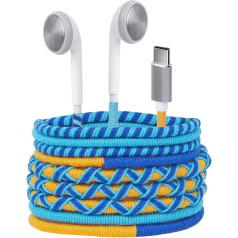 URIZONS USB C Headphones Type C Earphones Colourful - In-Ear Headphones Braided with Microphone Volume Control and Pure Sound Earphones for Huawei Samsung Google Pixel (44#)