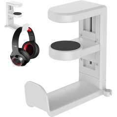 FYting Headphone Stand, Headset Holder, Headphone Holder, 360° Rotatable, Adjustable Headphone Stand with Cable Organiser, Soporte para Auriculares de Juego (White)