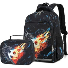 LEDAOU Children's School Backpack School Bag Boys Girls Teenager Backpack School with Lunch Bag Preschool Primary School