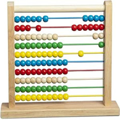 Classic Wooden Abacus + Free Melissa & Doug Scratch Art Mini-Pad Bundle [04930]