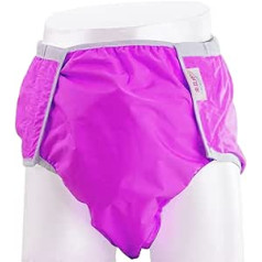 Kuajingdi Waterproof Reusable Cloth Nappies, Breathable, Leak-proof Nappy Pants for Adults and Disabled (Colour: Purple, Size: M)