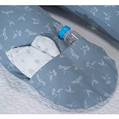 The Original Theraline Nursing Pillow | 190 cm | Micro Bead Filling | Includes Cover Hummingbirds with Pockets