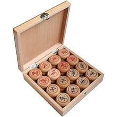 NIVOK Wooden Chinese Set Xiangqi Travel Play Set 4cm with Wooden Box