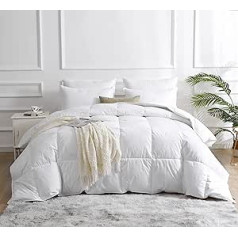 Dafinner Feather Duvet Down Duvet White Oeko-Tex Standard 100, 135 x 200 cm