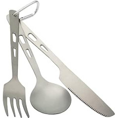 Black Snake® Titanium 'Lightweight' Cutlery Outdoor Camping Cutlery Set – One Size – Titanium