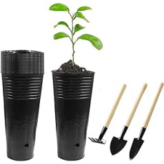 Hzloyat 20 Pieces Plastic Tree Pots for Kids Room, Tall Tree Pots, 9.8 Inch Tall Tree Pots for Nursery Seedling Pots, Flower Plant Containers for Indoor and Outdoor Use