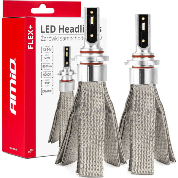 LED car bulbs flex+ hb4 12v 24v 6000k canbus amio-03665