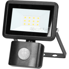 BULLED S 10W PIR floodlight, 800lm, IP44, 4000K, aluminum + glass