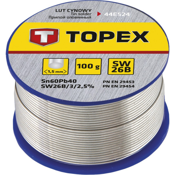 Topex Tin solder 60% Sn, wire 1.5 mm, 100 g