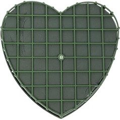 Heallily Wet Flower Foam Heart Shape with Suction Cup for Wedding Party Decoration DIY Flower Arrangement Size S, Plastic and Polypropylene, Heart Size S, 21X20X3CM