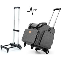 Luxja Overlocker Removable Trolley, Coverlock Sewing Machine Trolley with Removable Underlay, Overlock Sewing Machine Bag (Only One Empty Bag Included), Grey