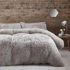Catherine Lansfield Cosy Duvet Cover Set 2 Piece Single Silver