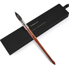 Watercolour Brush Squirrel Hair Professional Artist Mop with Round Tip and Fine Tip Painting Brush for Acrylic Inks Gouache Tempera Craft Paints (#8)