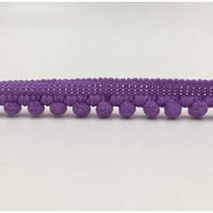 RAILONCH 20 Yard Bobble Fringe Ribbon Pompom Trim Lace Embellishment DIY Craft Decoration (Purple)