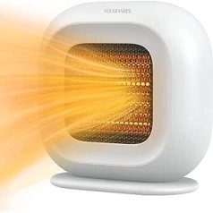 YOUSHARES Ceramic Fan Heater Energy-Saving Quiet - 1500 W Heating 2 Modes Electric Heater Quiet Heater, Energy-Saving Mode 750 W, Heater Indoor Heater with PTC Ceramic Heater Timer, Tilt Protection