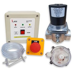 iLAN Gas Interlock System Minder Kit Komplettpaket inkl. Gas-Magnetventil 1.1/10.2 cm