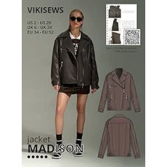 Vikisews Sewing Pattern for Women - Madison Jacket Sewing Pattern for Women, Size US2 - US20 Plus Size - Suitable for Beginners with Easy to Follow Sewing Instructions