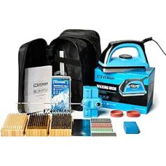 XCMAN Complete Ski Snowboard Tuning Waxing Combo Kit with Waxing Iron, Ski Wax, Side Base Edge Tuner, Ptex Base Repair, Gummy Stone, Diamond Stones for Ski Snowboard Edge Tuning