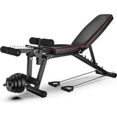 LJBOZ Adjustable Weight Bench, Fitness Incline Bench, Abdominal Trainer, Adjustable Sit-Up Bench with Leg Extension and Leg Curl, Multifunctional Training Bench Set, for Full Body Training
