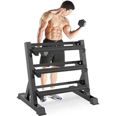 Dripex Dumbbell Rack Dumbbell Rack 3 Shelves Dumbbell Storage 90 x 50 x 93 cm for Dumbbells of All Weights, Angled Shelves, Load Capacity 300 kg