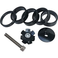 GANOPPER 1 1/8 Zoll Headset-Spacer mit Vorbau-Oberkappe, Headset, Sternmutter schwarz, rot, blau, gold, 4 Farben