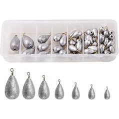 Shaddock Fishing 54 Pieces Assorted Bell/Bass Cast Plate Weights Kit Saltwater Fishing Weights Total 368g in a Handy Box