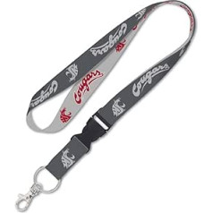 Washington State Cougars WSU Lanyard with Detachable Buckle - Charcoal/Grey, 1