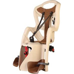 BELLELLI Unisex Adult Beige b Pepe - Rear Bicycle Seat - for Children up to 22 kg, from 3 to 8 Years - Attaches to Pannier Rack Brown, One Size