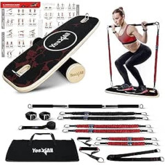 Yes4All Premium Balance Board Trainer with Adjustable Stoppers, 3 Different Distance Options, 11, 16 and 22 Inches, Surfing Balance Board Balance Board Surf Trainer